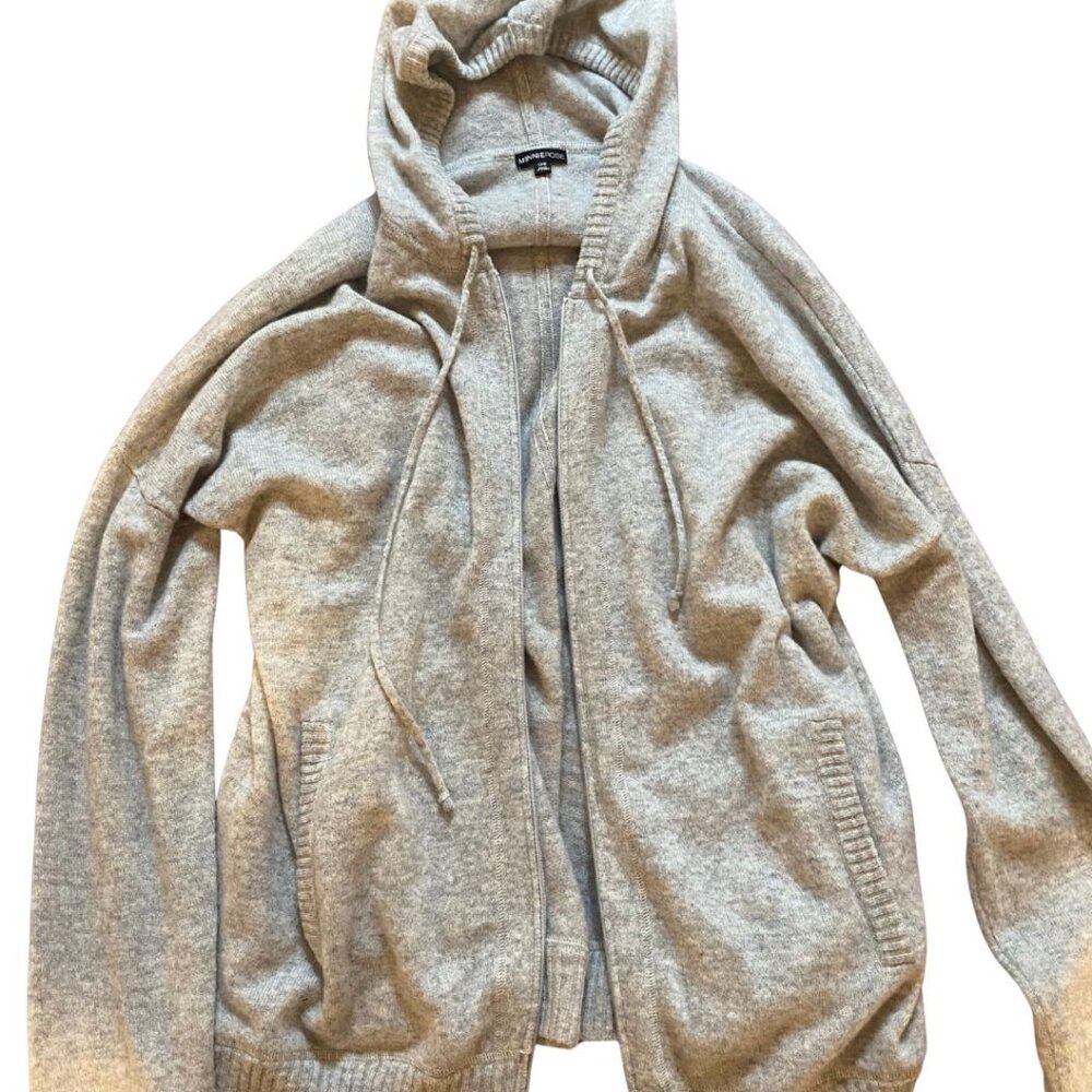 NWOT One/Size Minnie Rose Grey Cashmere Zip Up Oversized sweater
